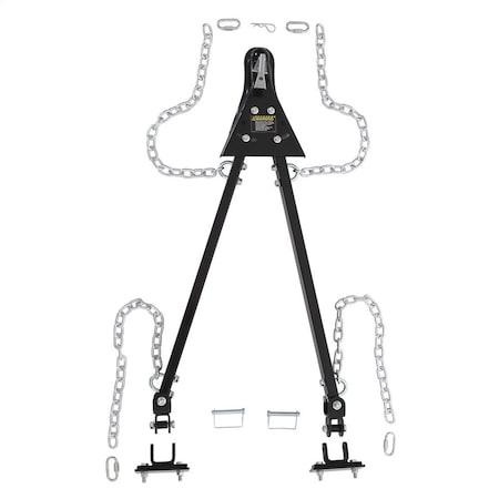 Smittybilt JEEP TOW BAR KIT; INC 2IN COUPLER TWO UNIVERSAL BRKTS 2 DRING BRKTS AND PAIR SAFETY CHAINS 87450